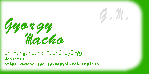 gyorgy macho business card