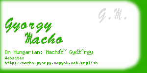 gyorgy macho business card